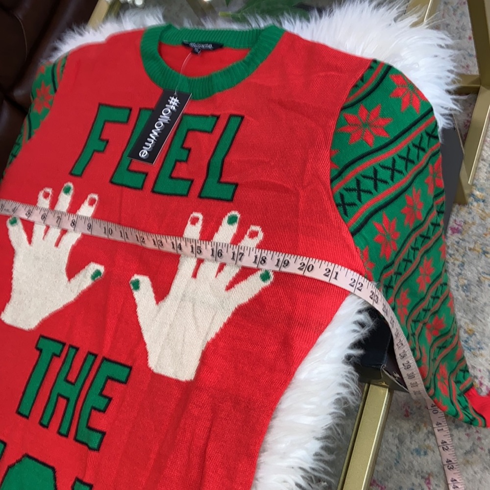 #followme Ugly Christmas Holiday Sweater Dress Size XL - Picture 11 of 15